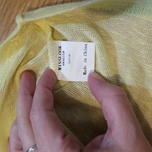 Misslook yellow cotton slub tank top XL EUC - Picture 5 of 8